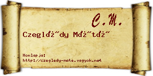 Czeglédy Máté névjegykártya