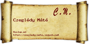 Czeglédy Máté névjegykártya